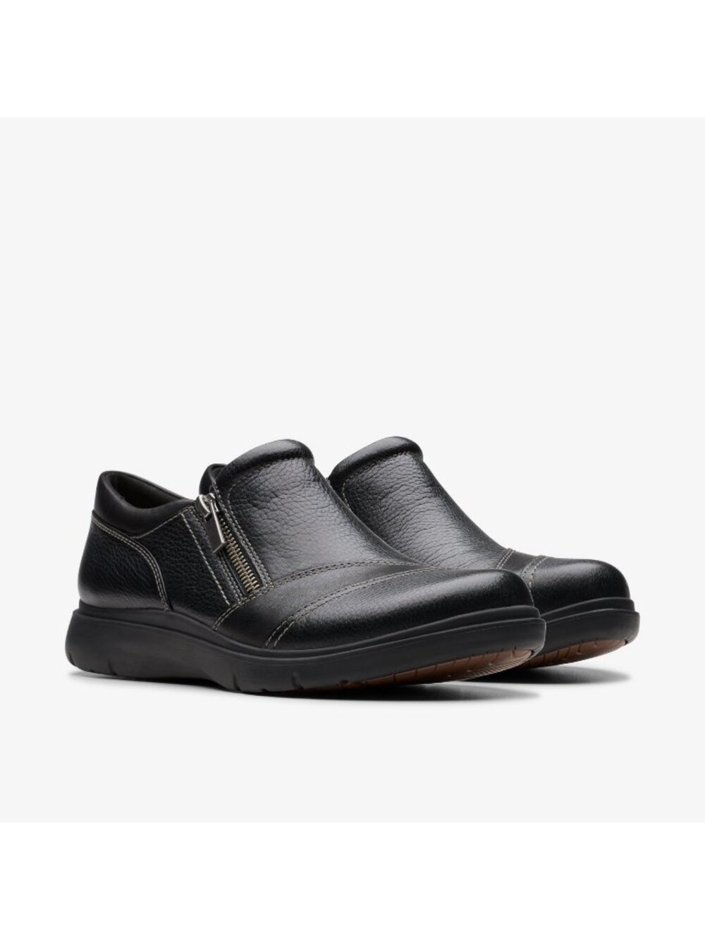 Clarks Certina Pure Comfort Shoes Women's Size 6.5M Black Leather Side Zip